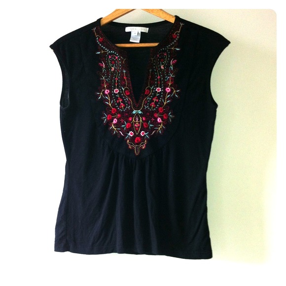 Design History Flowered Cap Sleeved Blouse