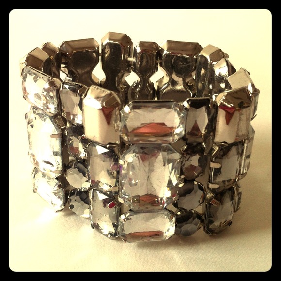 Funky Glittery Chunk Cuff Bracelet