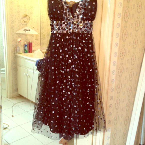 Black/ silver glitter flip cocktail dress