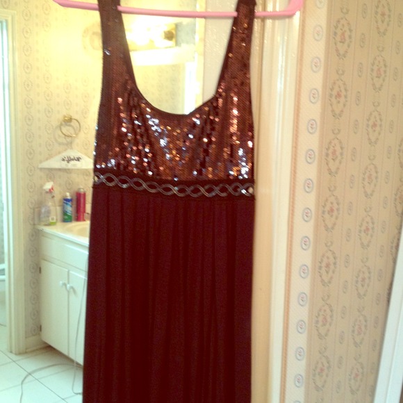Brown/glitter cocktail dress
