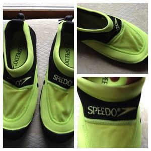 Speedo water shoes bright lime green. Worn twice