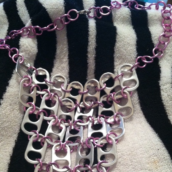Beautiful tab necklace with rhinestone accent. - Picture 3 of 4