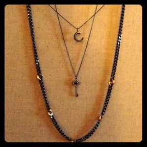 3 Stella & Dot Hematite Necklaces
