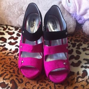 Black, Pink High Heels
