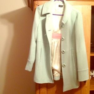 Mint and white winter coat