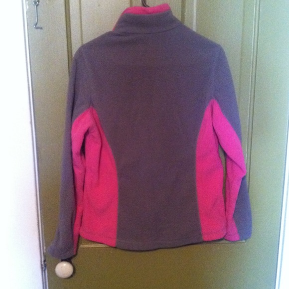 Women's pink and grey zip up fleece - Picture 3 of 3