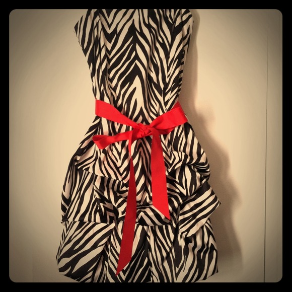 Strapless Zebra Party Dress 〽Just reduced to $30〽