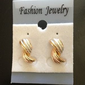 Fashion Jewelry tri-color pierced earring