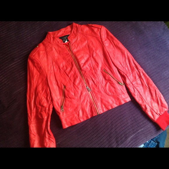 Red leather jacket