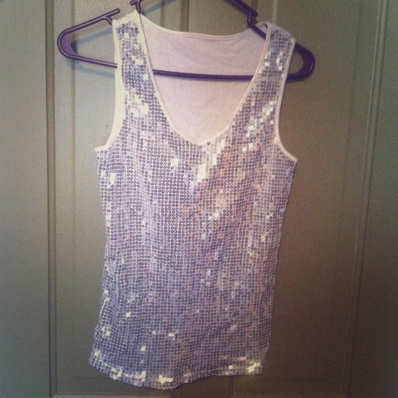 Tops - White sparkle tank top