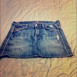 reserved 7 for all mankind Denim Mini Skirt S 27