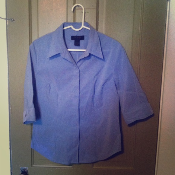 3/4 sleeve light bluish/lavender blouse