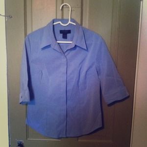 3/4 sleeve light bluish/lavender blouse