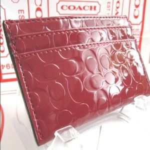 NWT Coach Red Leather Card Holder