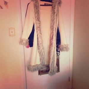 Bebe faux fur & suede coat.