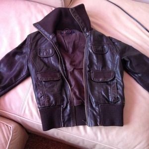 Pleather dark brown jacket
