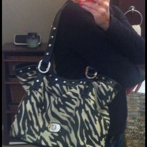 REDUCED Large Anne Klein zebra print handbag