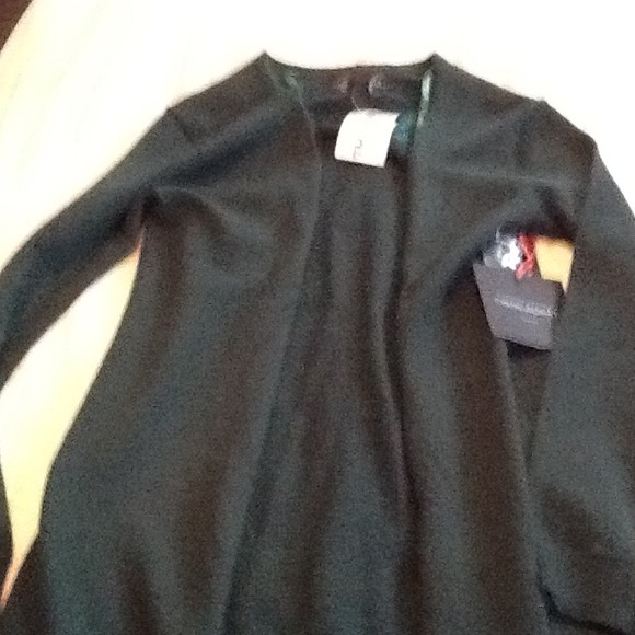 19. Forest green open cardigan