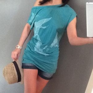 Backless, off the shoulder Scrapbook shirt