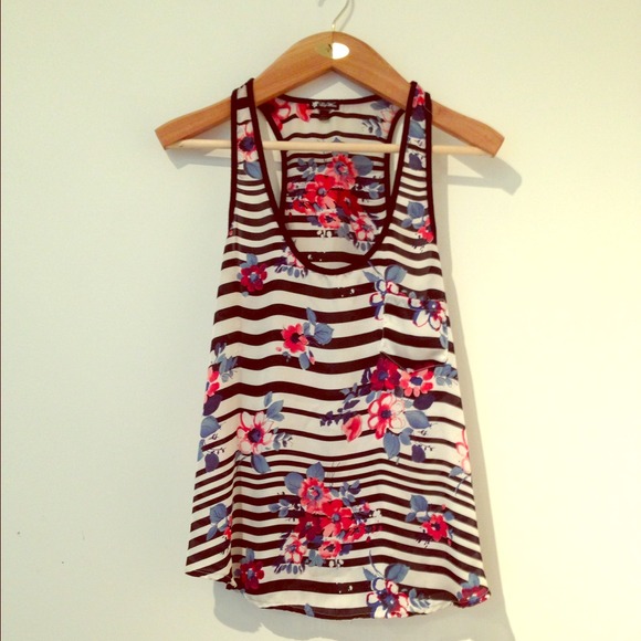 Floral Satin Racer Tank