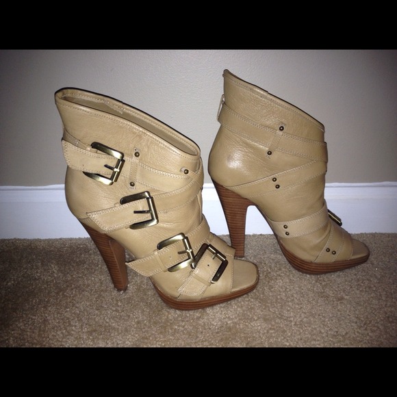 Aldo Beige Leather Booties Sz 11