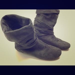 Grey suede boots