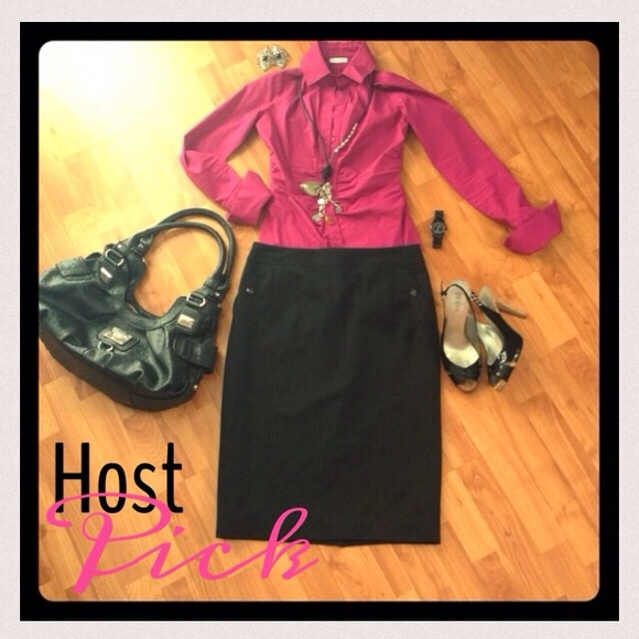 Rafaella Dresses & Skirts - Black pin stripe pencil skirt