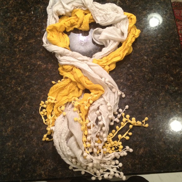 Cream & Yellow scarves: 2 for 1