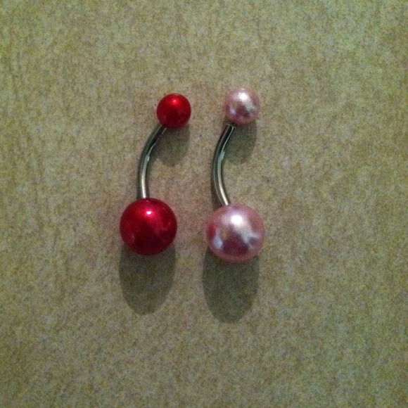 Colored Pearl Navel Rings