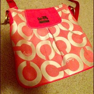 Coach peach handbag