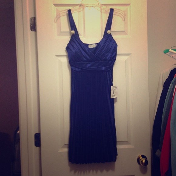 Satin Blue Cocktail Dress