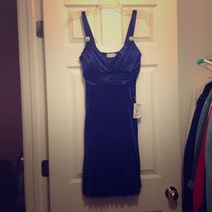 Satin Blue Cocktail Dress