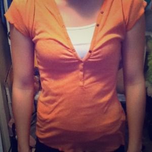 Orange hooded T shirt