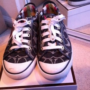 Denim colored coach sneakers