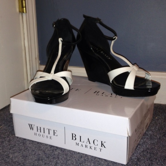 White House Black Market Black & White wedges