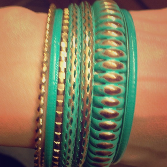 Stack of bangles!! Turquoise!!