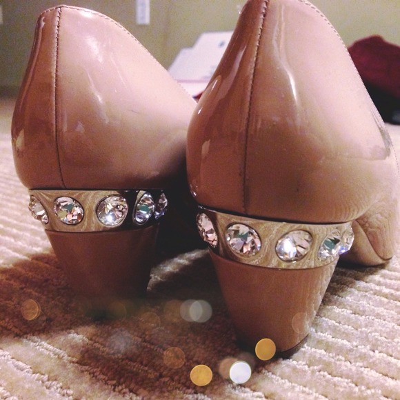 Miu Miu Jeweled Nude Heels