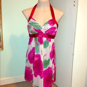 Flirty floral halter short Dress