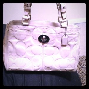 COACH Cream patent leather handbag