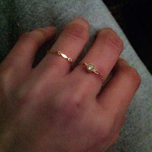 Jewelry - dainty yellow gold filled bar chain ring Jewelry - dainty yellow gold filled bar chain ring