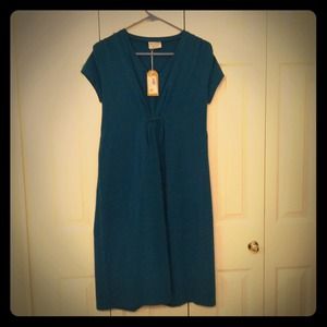 Teal maternity and nursing dress