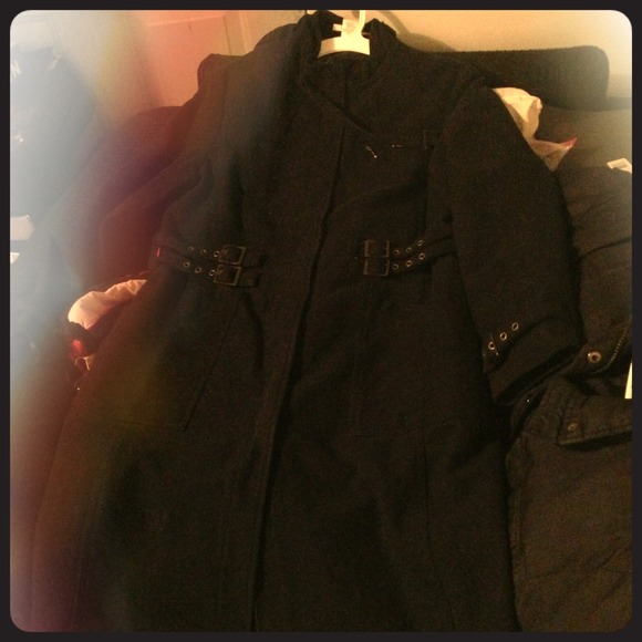 Long black trench coat