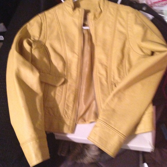 Yellow leather jacket