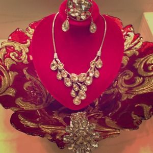 Crystal earrings necklaces and ring/bracelet