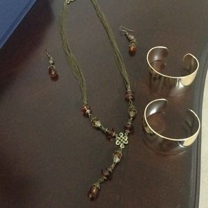 Vintage necklace and earrings.