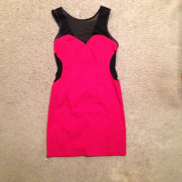 SOLD !! Sexy red and black body con dress