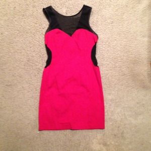 SOLD !! Sexy red and black body con dress