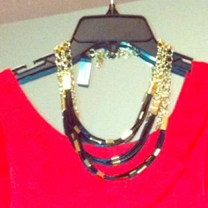 Bcbg leather & gold Necklace!