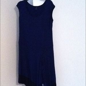 Blue/black stripe dip dress XL $20