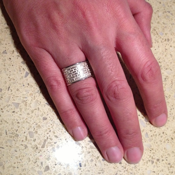 Silver Ring with Holy Bible print